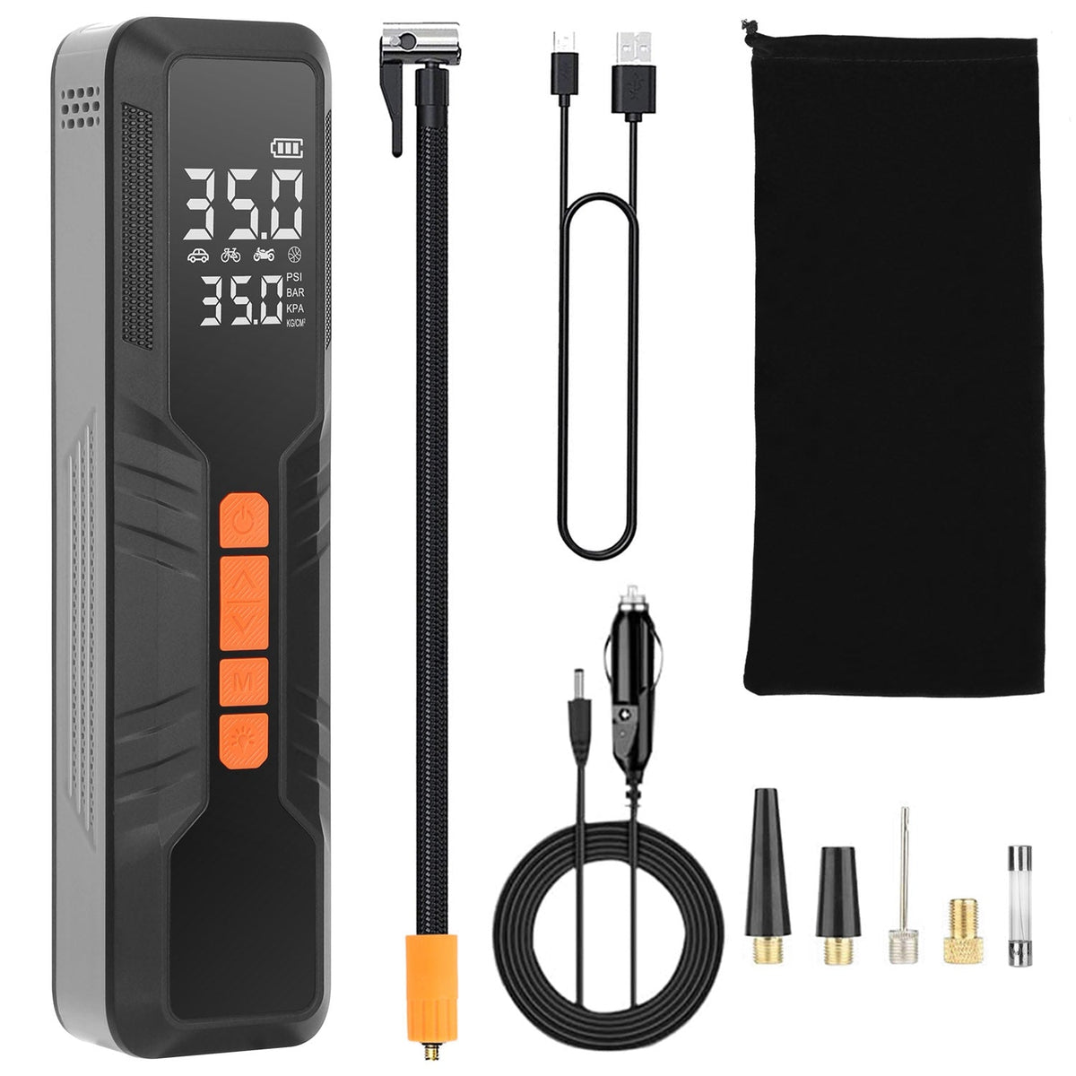 150PSI Portable Tire Inflator Cordless Digital Air Compressor Compact Air Pump with 5 Inflation Modes 3 Light Modes Emergency Power Bank - Cargonaut Supply