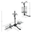 2-Bike Hitch Mount Bike Rack for 1-1/4 Inch or 2 Inch Receiver-Black - Cargonaut Supply