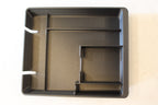 Top-down view of the Squared Away Tray Fitted showing the glasses channel, card holder, pen slot and rear cable cutouts