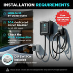 EVIQO NACS Level 2 EV Charger, 40A (9.6kW), 240V, NEMA 14-50 Plug-In