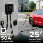 EVIQO NACS Level 2 EV Charger, 40A (9.6kW), 240V, NEMA 14-50 Plug-In