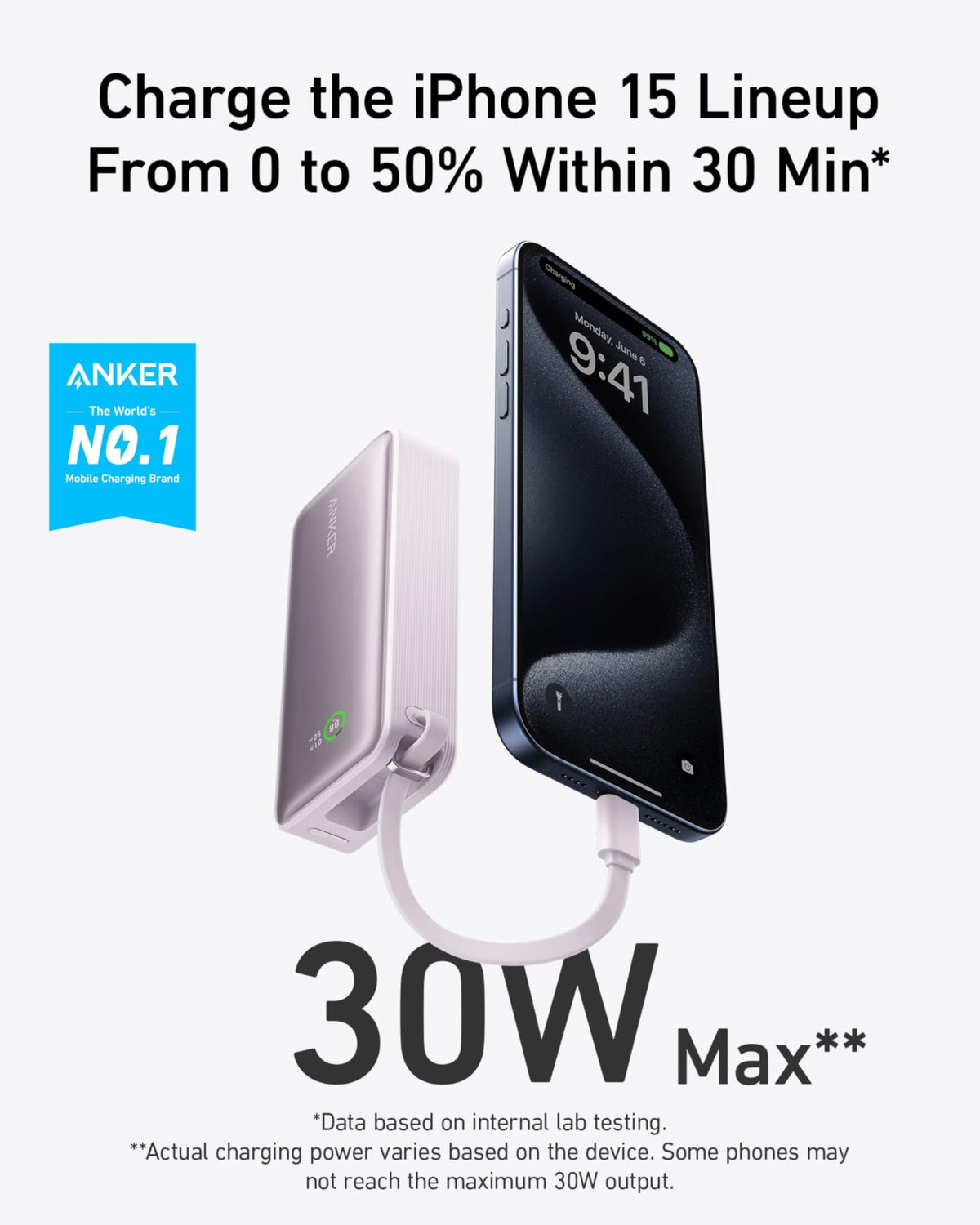 Anker Nano Power Bank (30W, Built-In USB-C Cable) - Cargonaut Supply