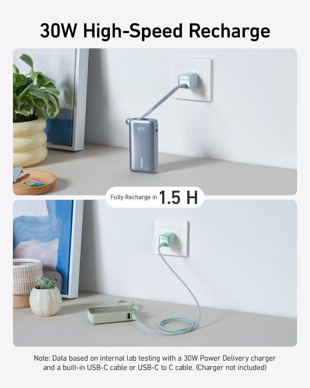 Anker Nano Power Bank (30W, Built-In USB-C Cable) - Cargonaut Supply