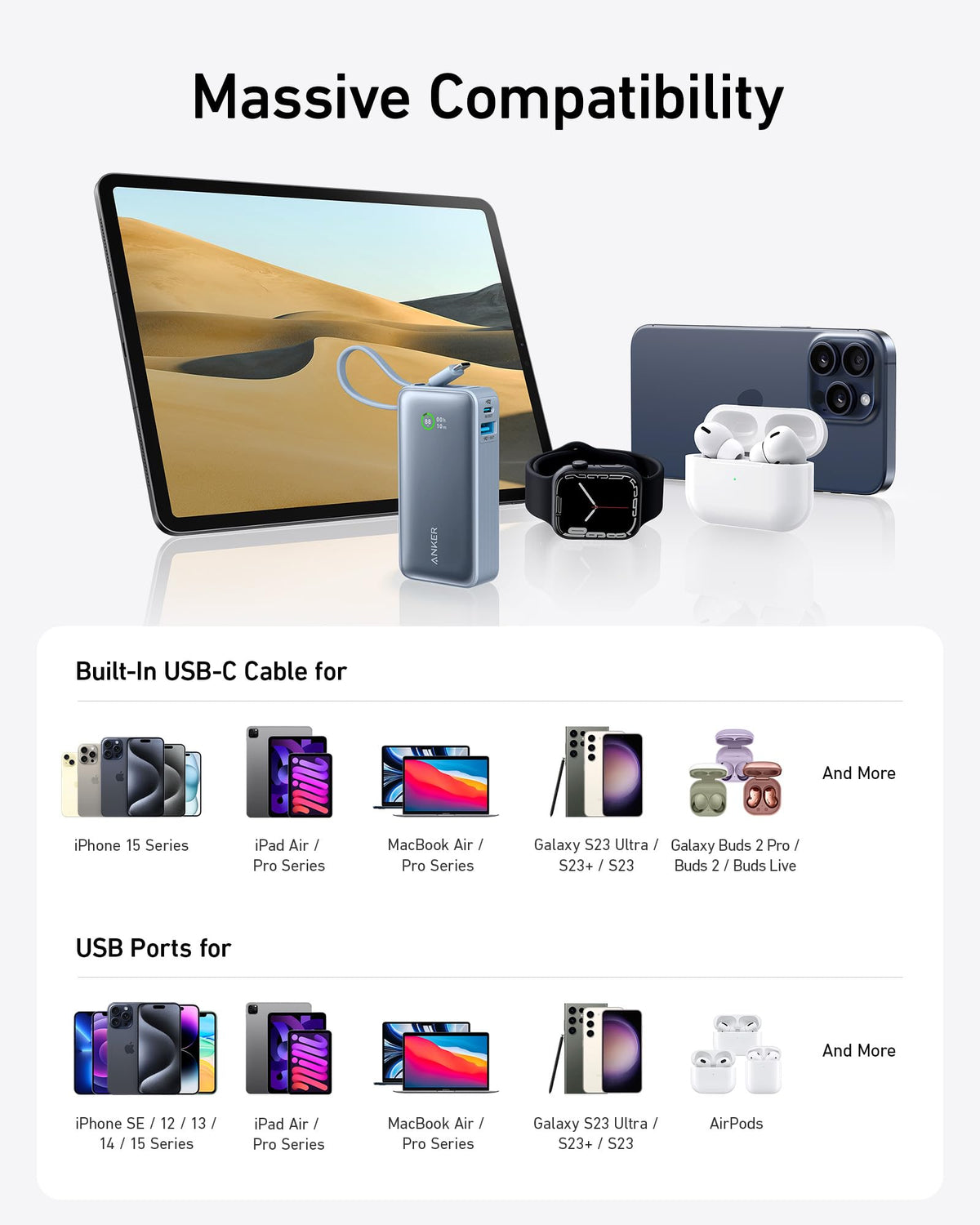 Anker Nano Power Bank (30W, Built-In USB-C Cable) - Cargonaut Supply