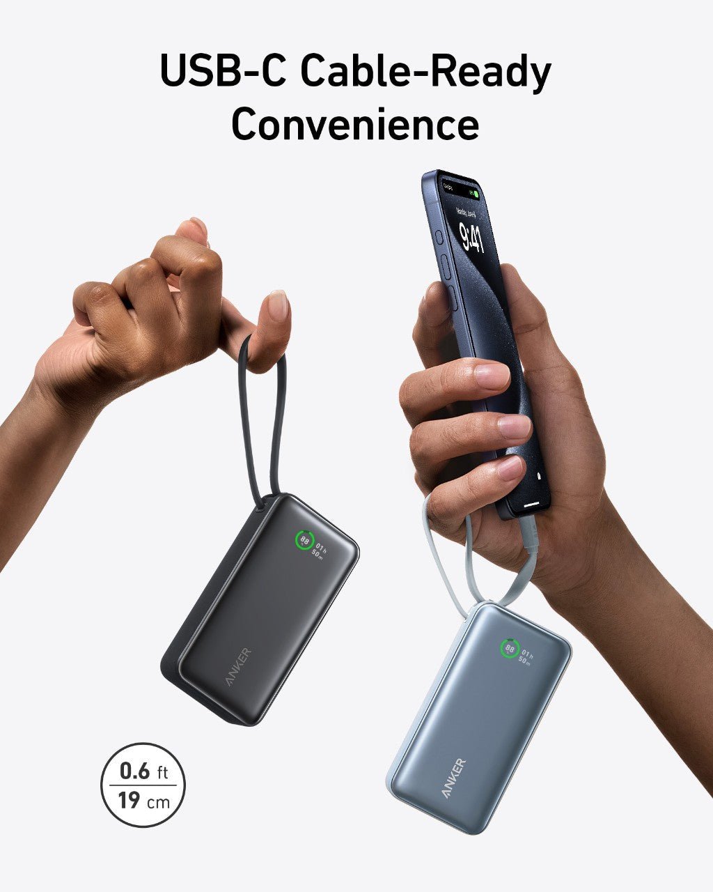 Anker Nano Power Bank (30W, Built-In USB-C Cable) - Cargonaut Supply