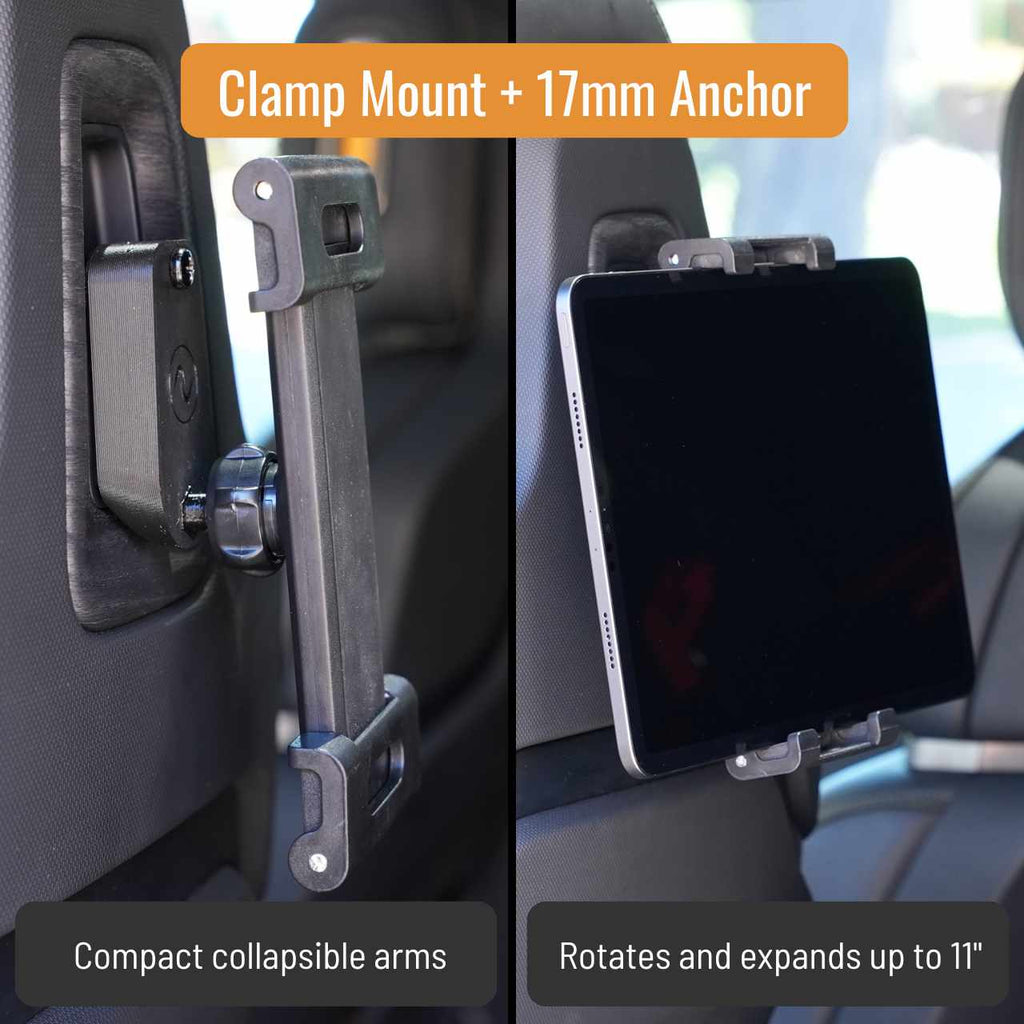 Back Seat Tablet/Phone Mount Anchor for Rivian R1T, R1S, and R2 - Cargonaut Supply