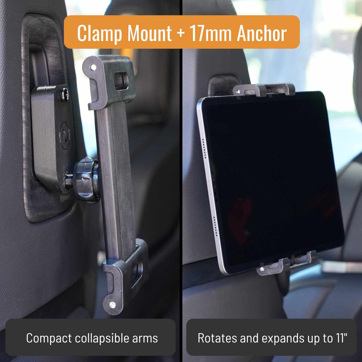 Back Seat Tablet/Phone Mount Anchor for Rivian R1T, R1S, and R2 - Cargonaut Supply