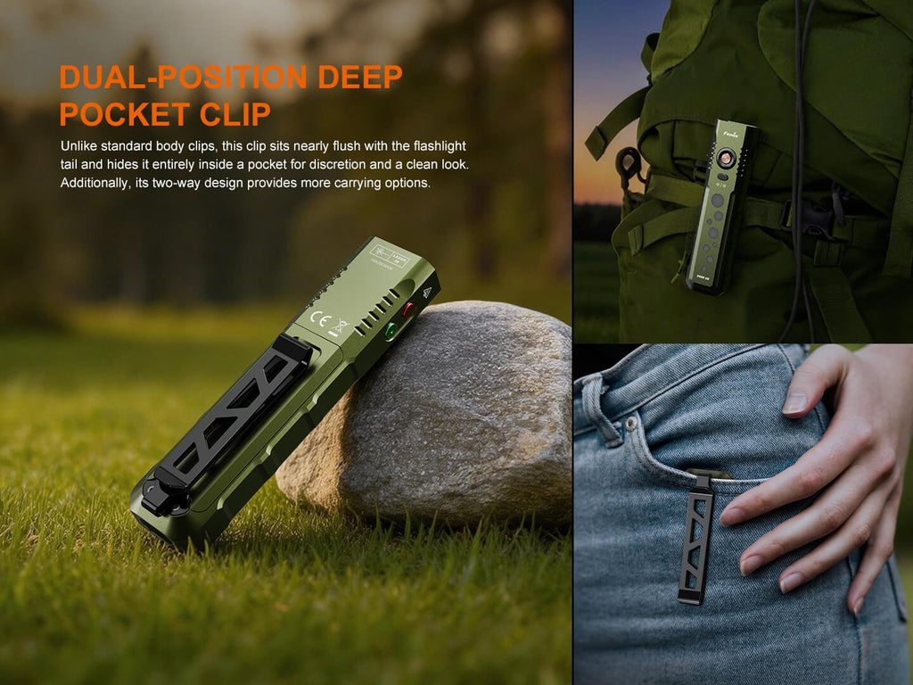 Fenix E08R UE Multi-Light EDC Flashlight With Red Light & Green Laser - Cargonaut Supply