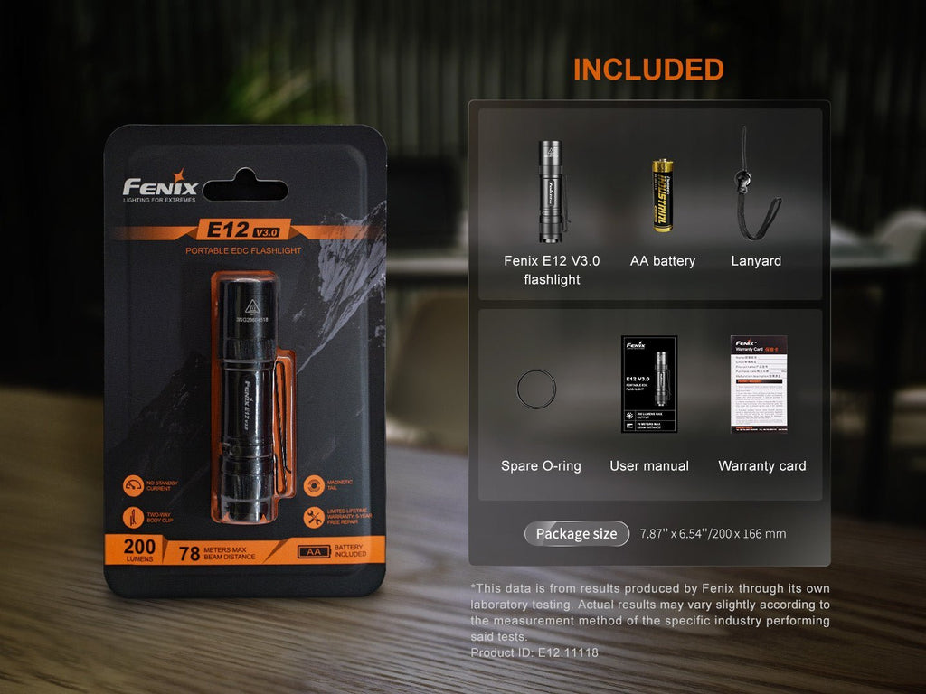 Fenix E12 V3 Pocket EDC AA Flashlight - Cargonaut Supply