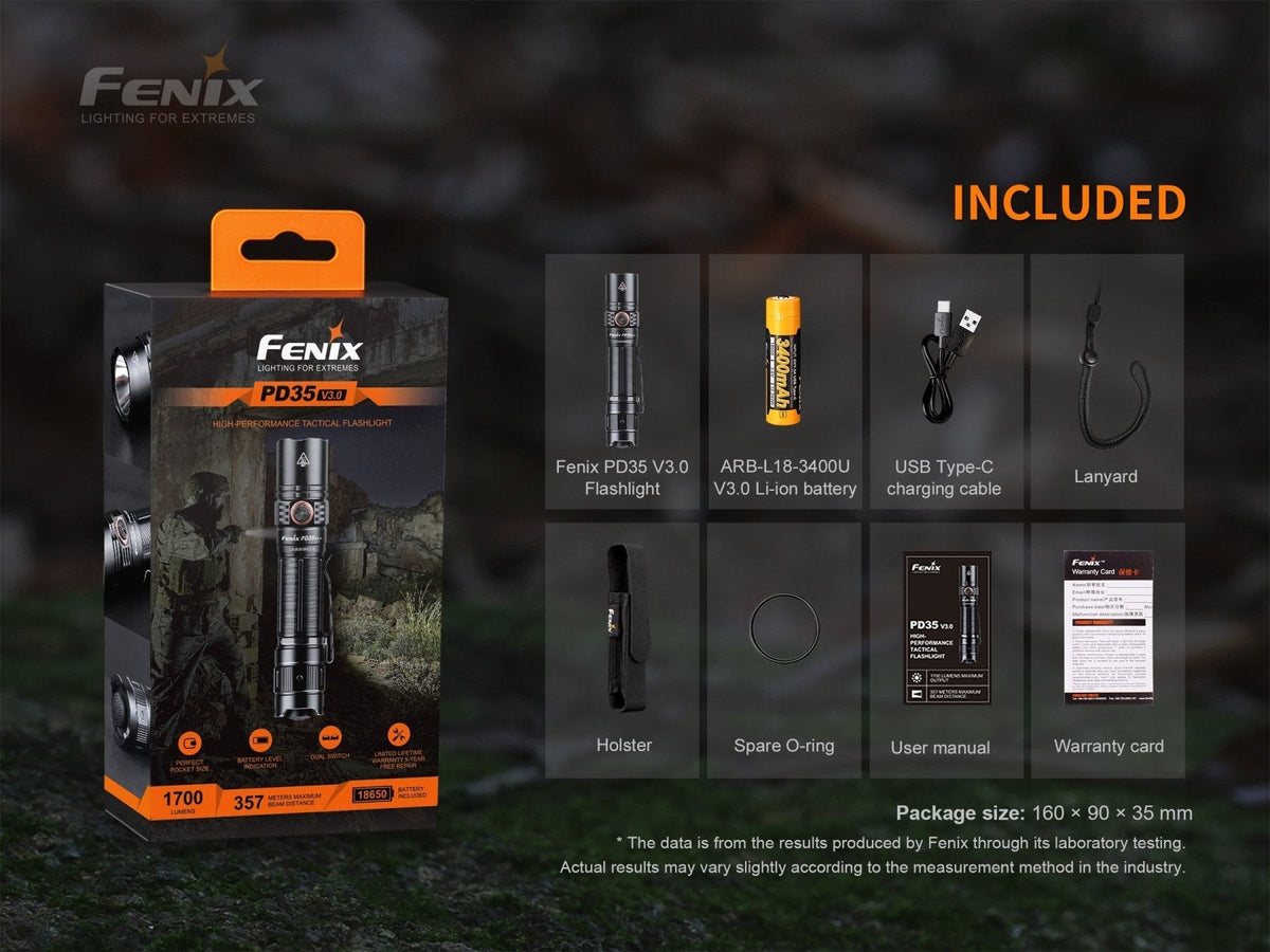 Fenix PD35 V3.0 Everyday Carry Flashlight - 1700 Lumens - Cargonaut Supply
