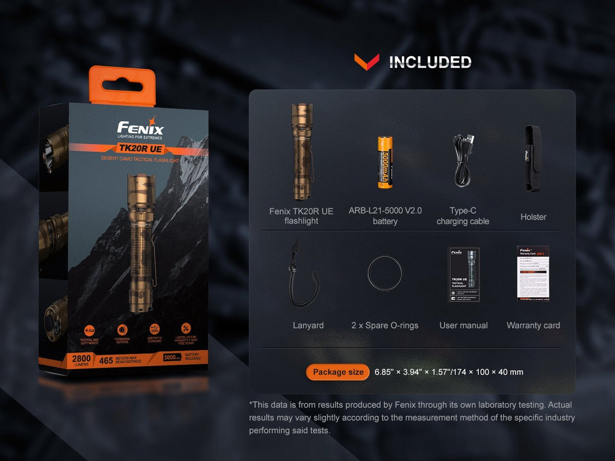 Fenix TK20R UE Tactical LED Flashlight - 2800 Lumens - Cargonaut Supply