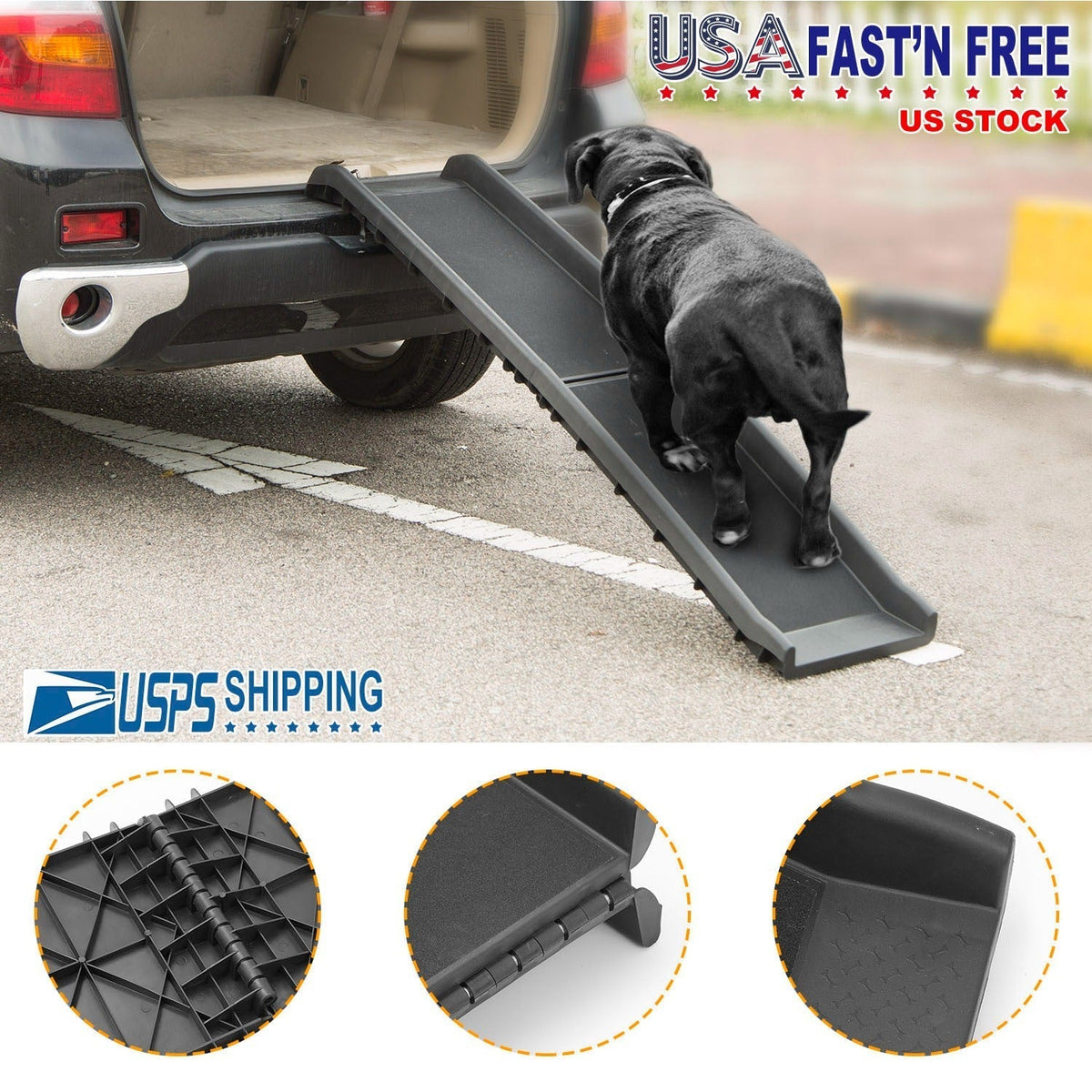 Foldable Pet Ramp Dog Car Ramp 176lbs Load Non-Skid Outdoor Travel Dog Car Ramp for Cars SUVs Trucks - Cargonaut Supply