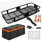 Heavy Duty Folding Hitch Mount Cargo Carrier with 500Lbs Capacity - Black - Cargonaut Supply