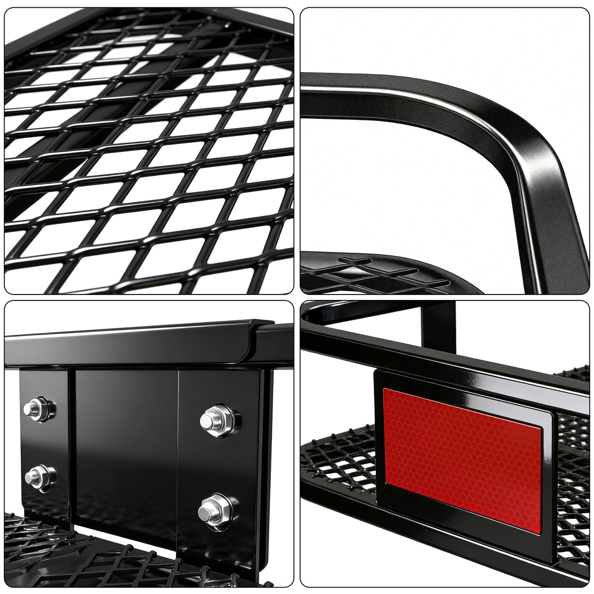 Heavy Duty Folding Hitch Mount Cargo Carrier with 500Lbs Capacity - Black - Cargonaut Supply