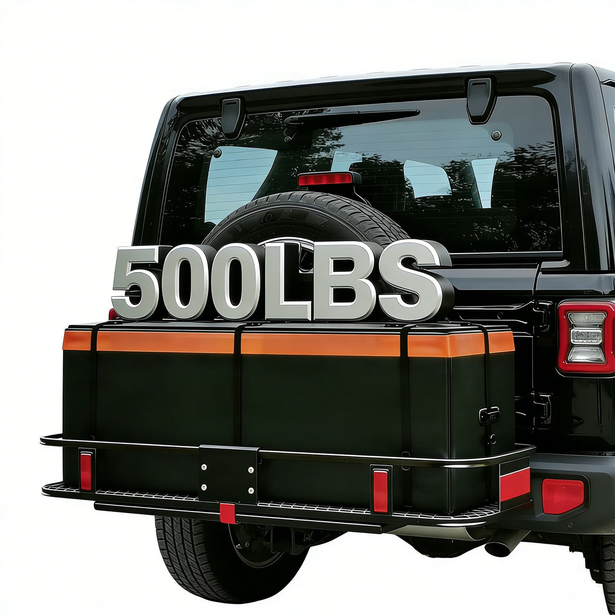 Heavy Duty Folding Hitch Mount Cargo Carrier with 500Lbs Capacity - Black - Cargonaut Supply
