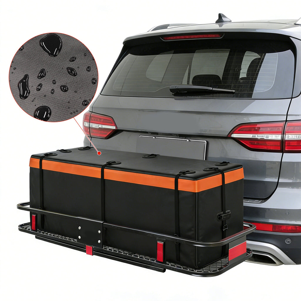 Heavy Duty Folding Hitch Mount Cargo Carrier with 500Lbs Capacity - Black - Cargonaut Supply