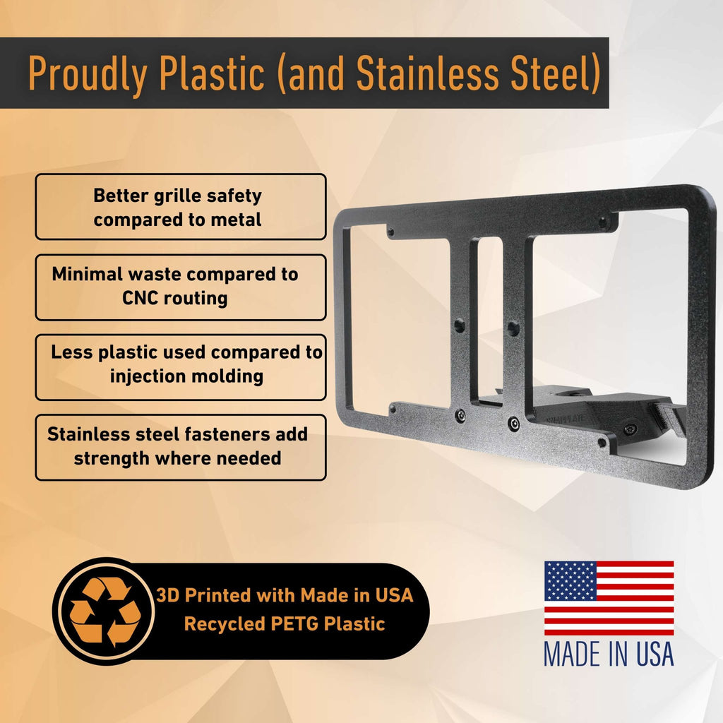 SnapPlate Front License Plate Mount for Rivian R2 - Cargonaut Supply