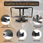 SnapPlate Front License Plate Mount for Rivian R2 - Cargonaut Supply