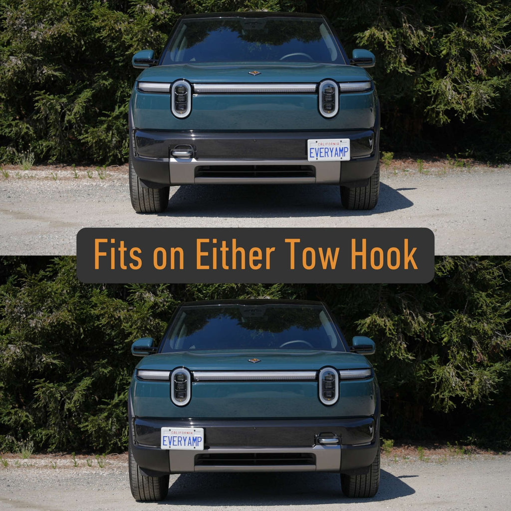 Tow Hook Front License Plate Mount for Rivian R2 - Cargonaut Supply